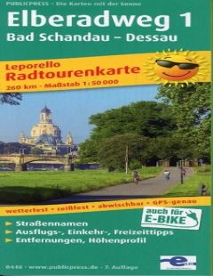 Radwanderkarte Elberadweg 1: Bad Schandau - Dessau
